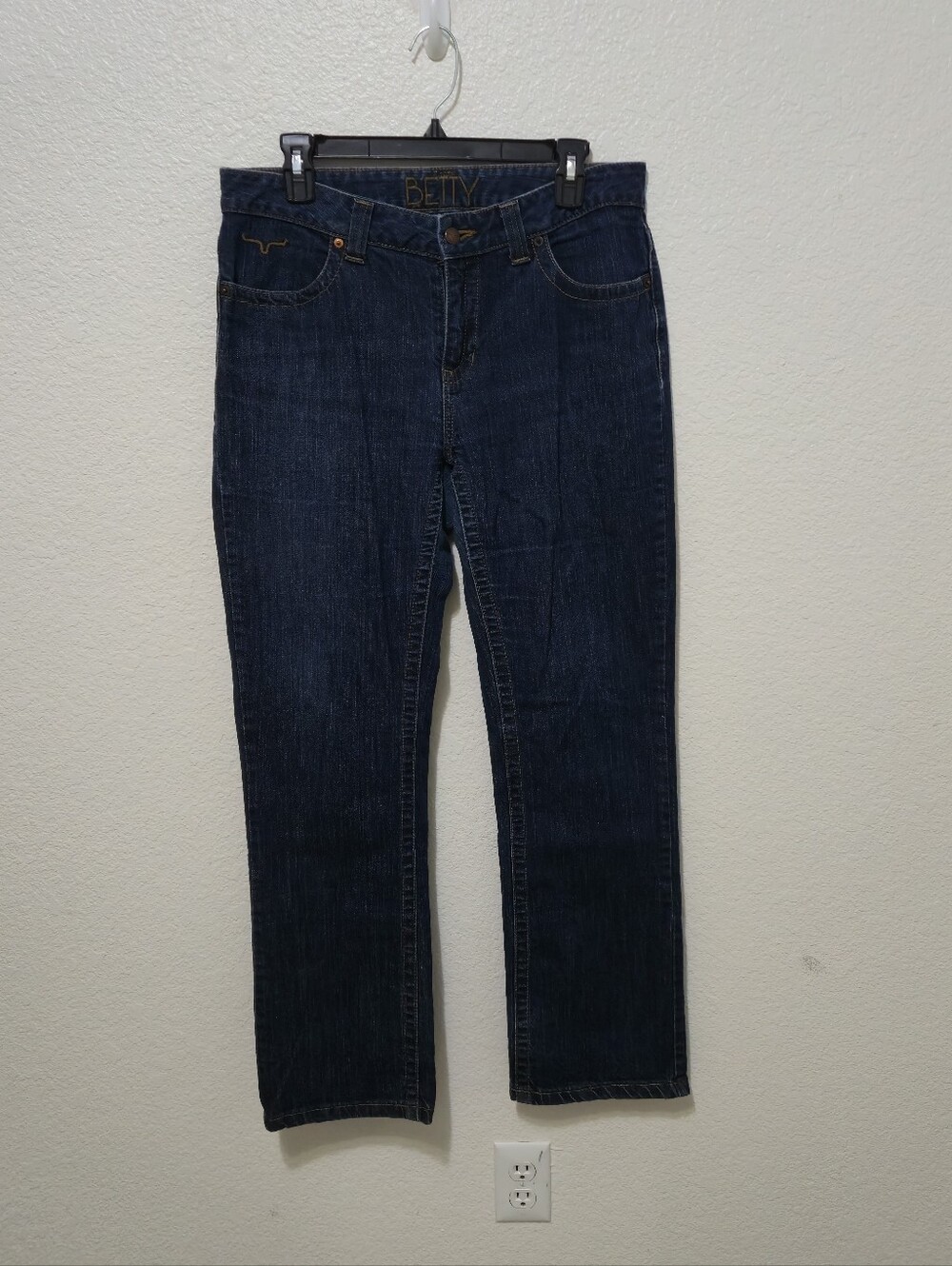 Kimes Betty mid rise bootcut dark wash jeans blue cotton 10/32 10 x 32